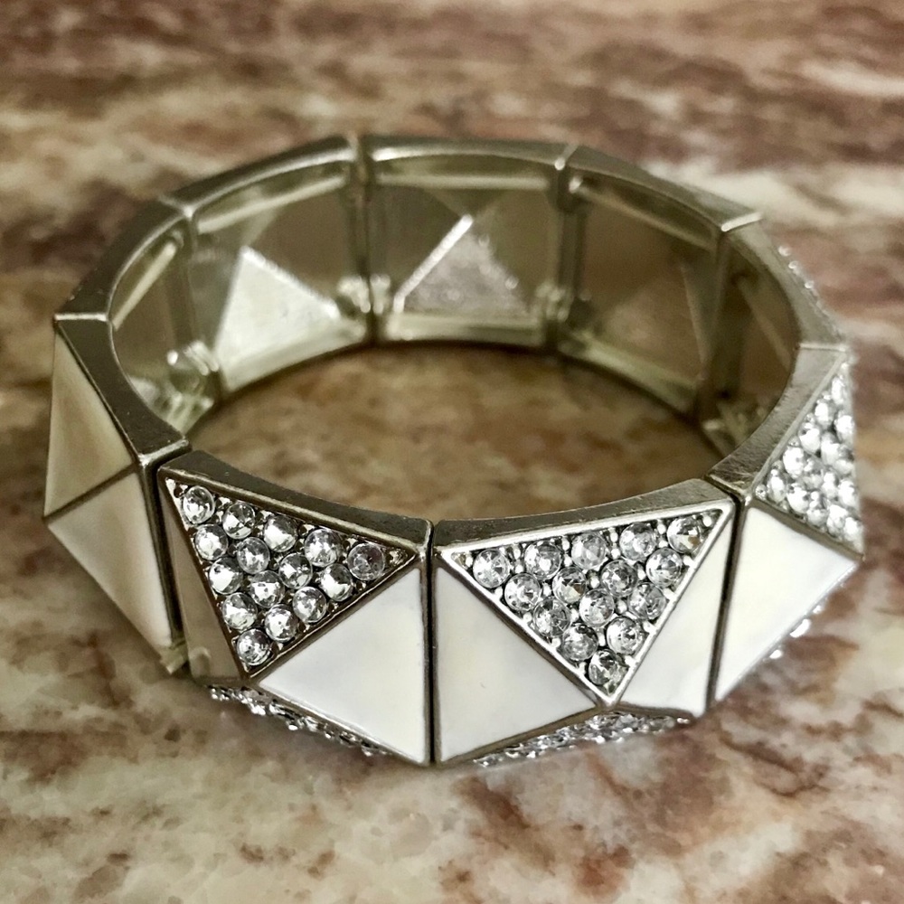 NEW White Studded Stretchy Bracelet